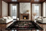 Baroque Rose Washable Rug