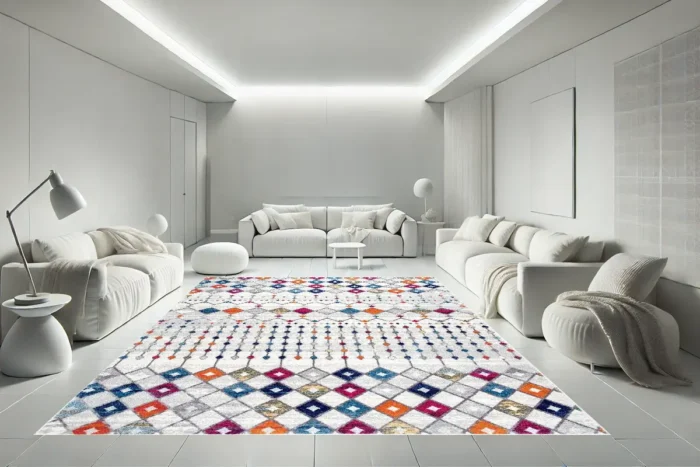 Aurora Grid Washable Rug