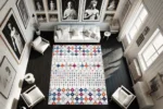 Aurora Grid Washable Rug