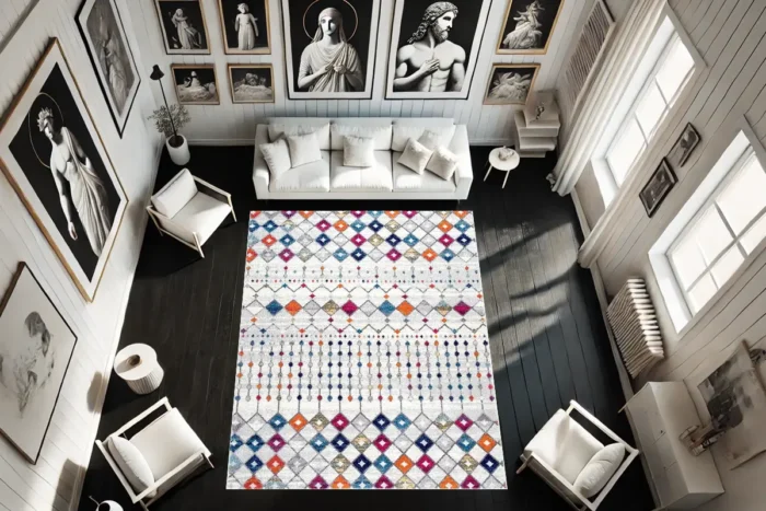 Aurora Grid Washable Rug