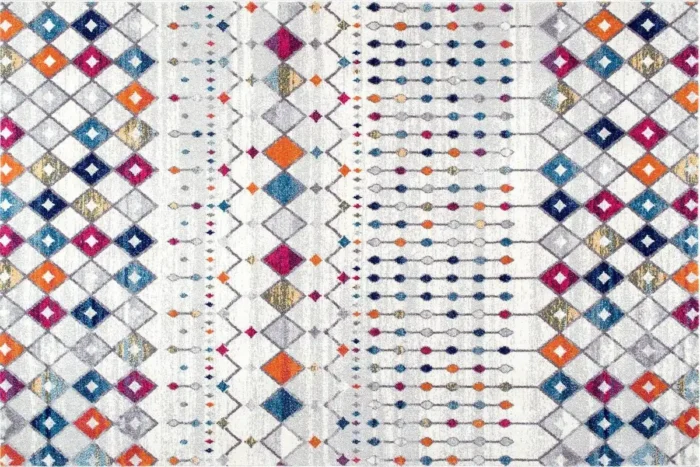 Aurora Grid Washable Rug