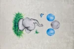 Elephant's Balloon Adventure Washable Rug