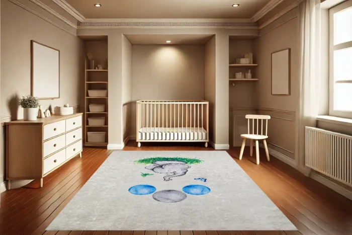 Elephant's Balloon Adventure Washable Rug