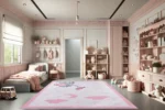 Dreamy Elephant Pink Washable Rug