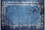 Azure Frame Washable Rug