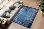 Azure Frame Washable Rug