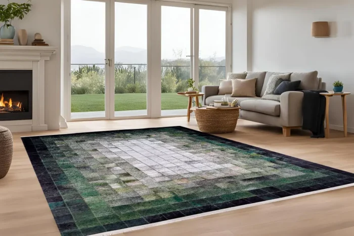 Forest Pixel Washable Rug