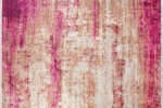 Vibrant Rustic Pink Washable Rug