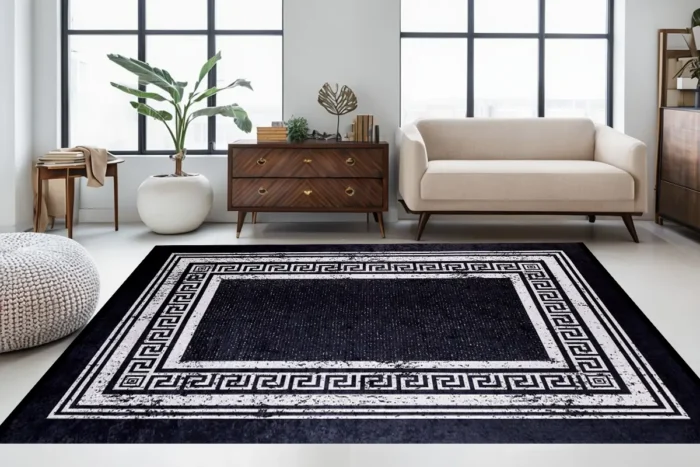 Classic Noir Washable Rug