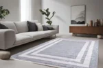 Modern Minimalist Grey Washable Rug - Image 2