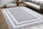 Modern Minimalist Grey Washable Rug - Image 4