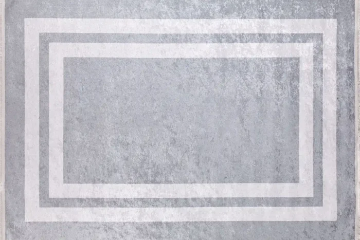 Modern Minimalist Grey Washable Rug - Image 1