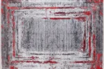 Crimson Edge Modern Washable Rug