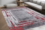 Crimson Edge Modern Washable Rug