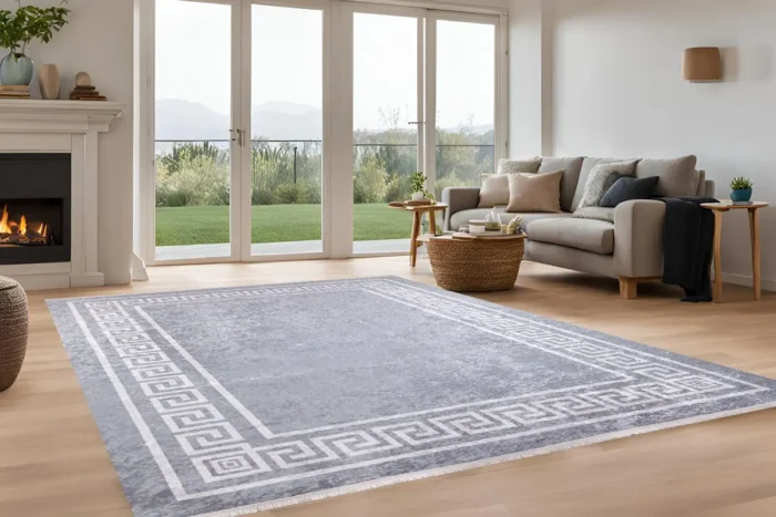 Silver Greco Washable Rug - Image 2
