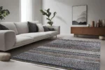 Ethnic Stripe Pattern Washable Rug