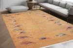 Blossom Breeze Gold Washable Rug